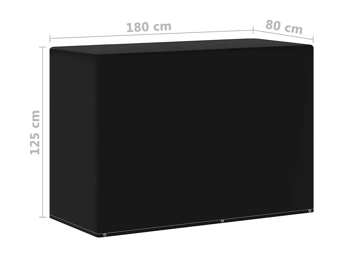 Housses meubles de jardin 2 pcs 6 œillets barbecue 180x80x125cm
