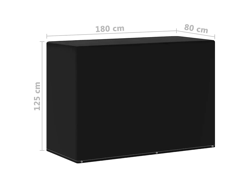Tuinmeubel-/barbecuehoezen 2 st met 6 oogjes 180x80x125 cm