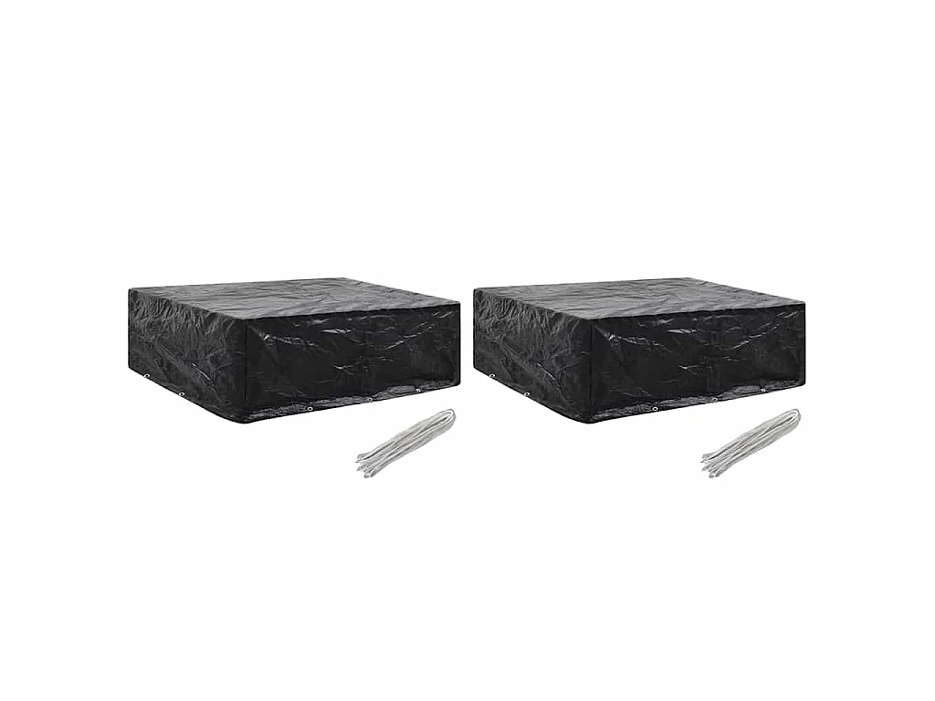 Housses de salon de jardin 2 pcs 8 œillets 250x210x90 cm