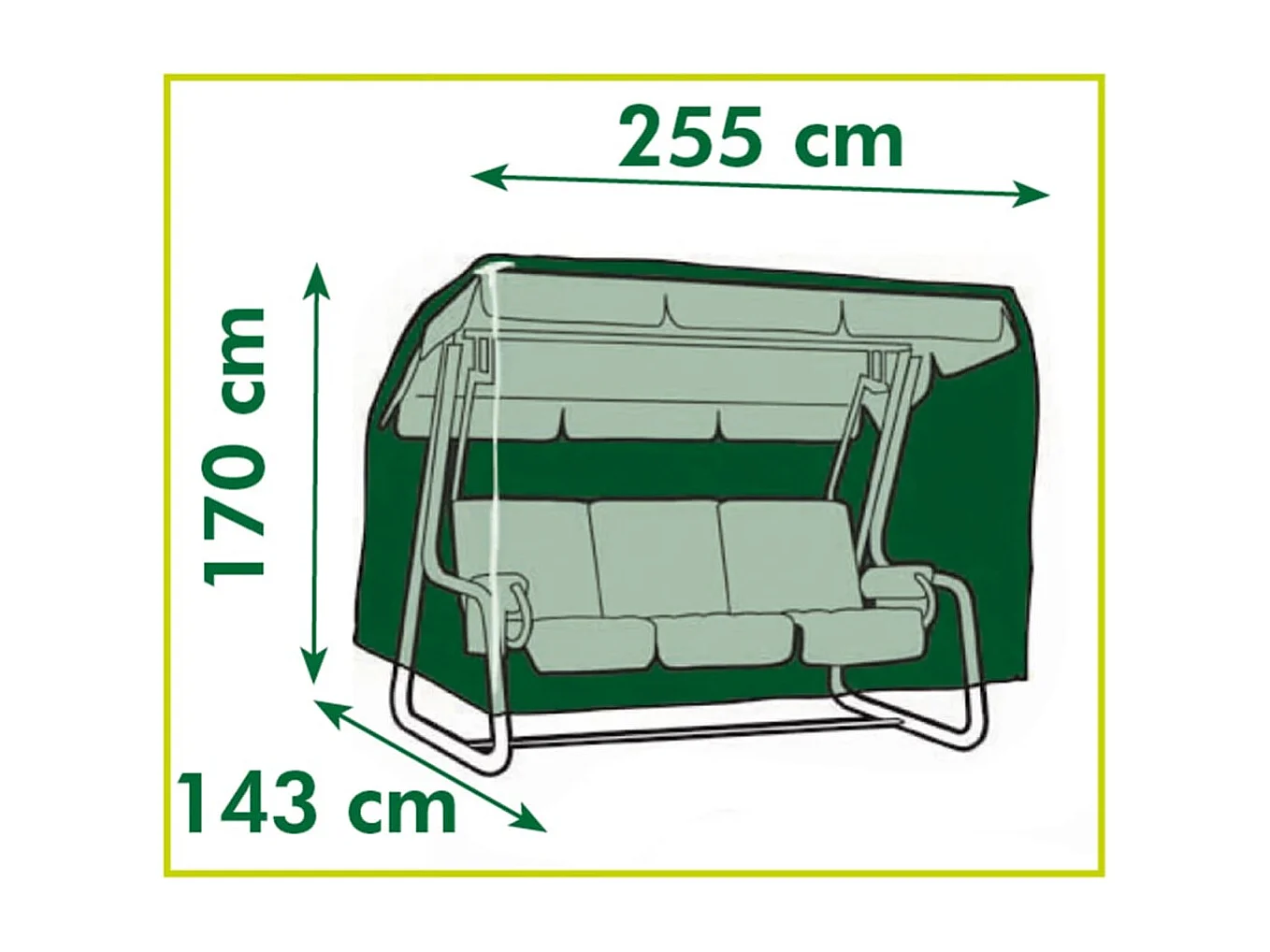 Gartenmöbel-Abdeckung für Veranda Schaukeln 255x170x143 cm