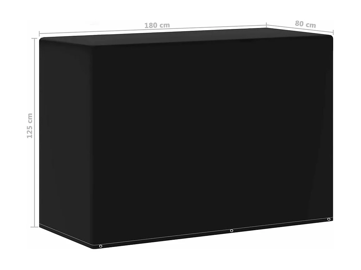Housse de meubles de jardin 6 œillets de barbecue 180x80x125 cm