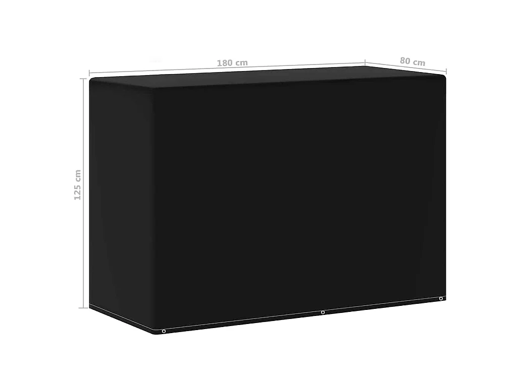 Housse de meubles de jardin 6 œillets de barbecue 180x80x125 cm