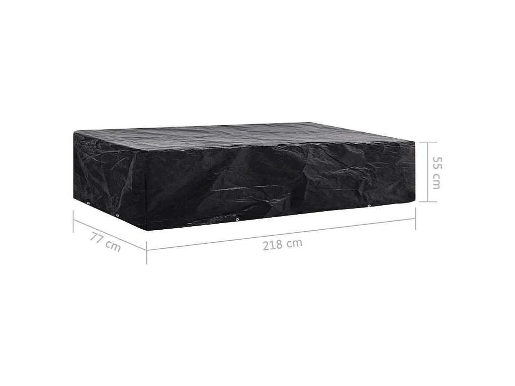 Ligbeddenhoes met 8 oogjes 218x77x55 cm