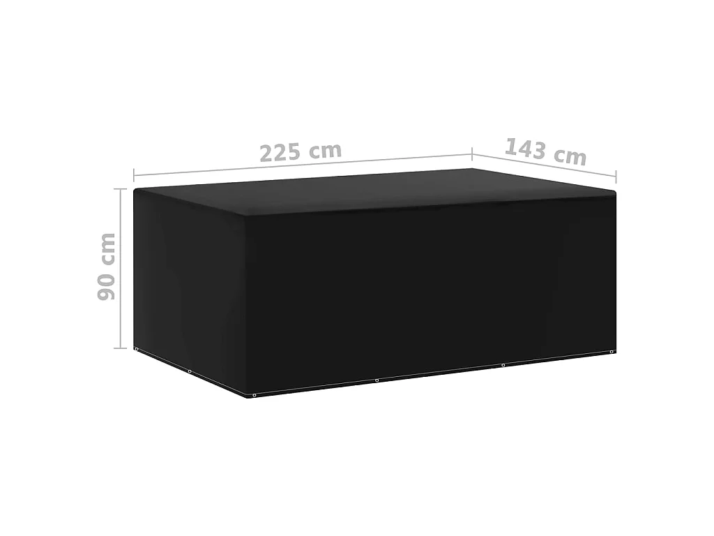 Housses de salon de jardin 2 pcs 7 œillets 225x143x90 cm