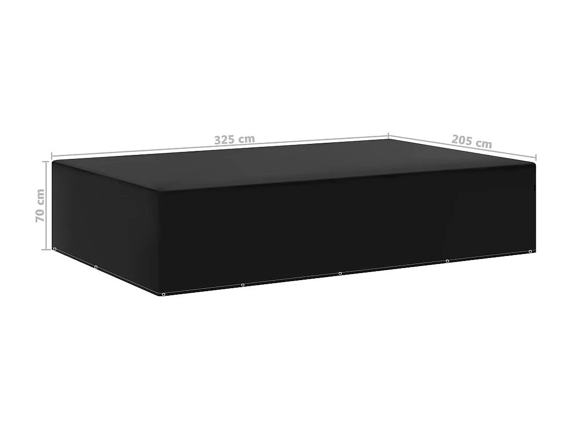 Tuinmeubelhoes met 12 oogjes 325x205x70 cm