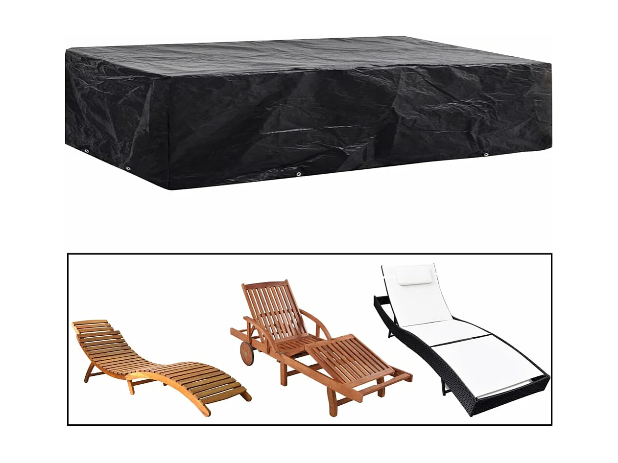 Housses de chaise de jardin 8 œillets 2 pcs 218 x 77 x 55 cm