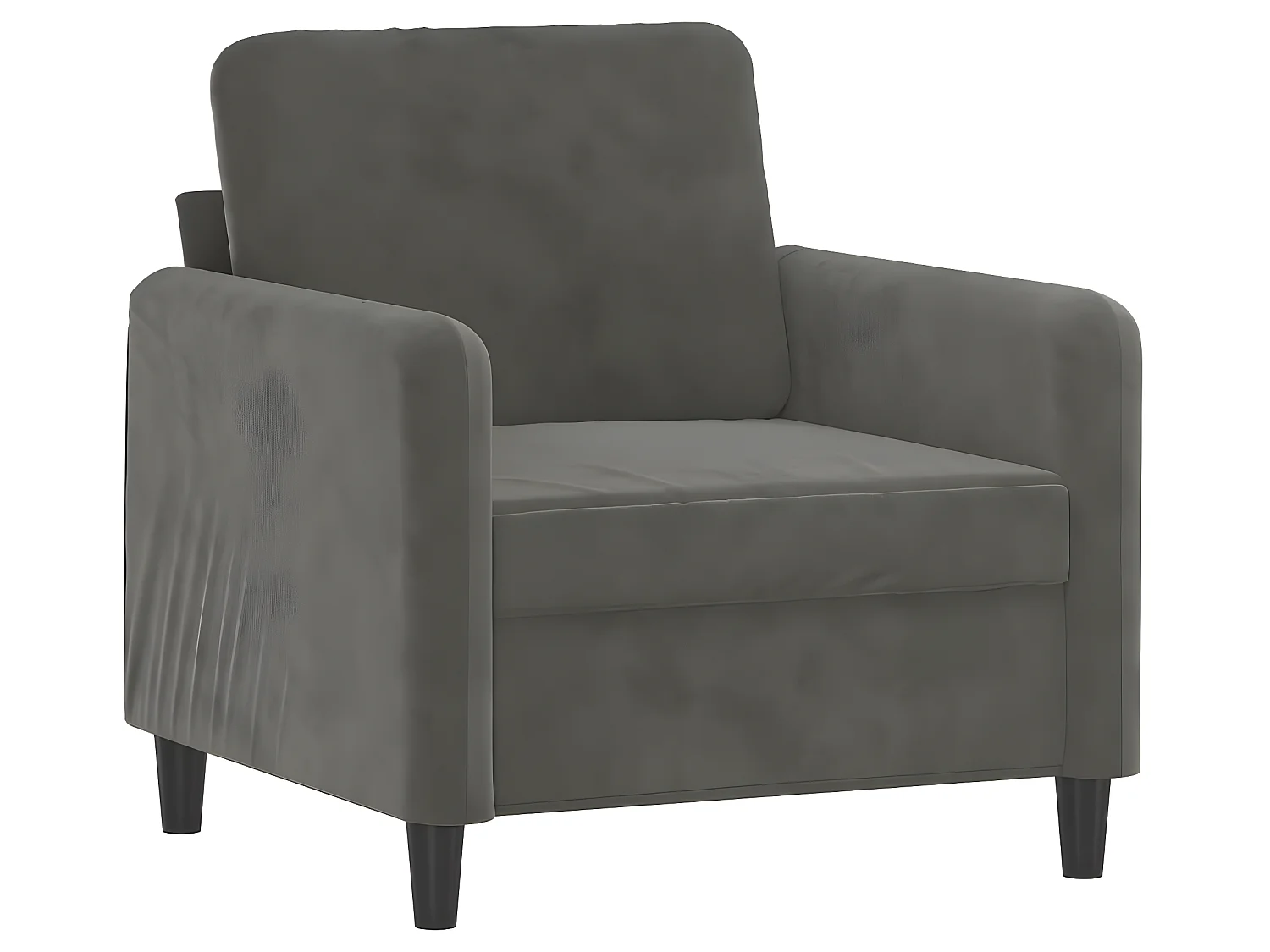 Fauteuil Gris foncé 60 cm Velours