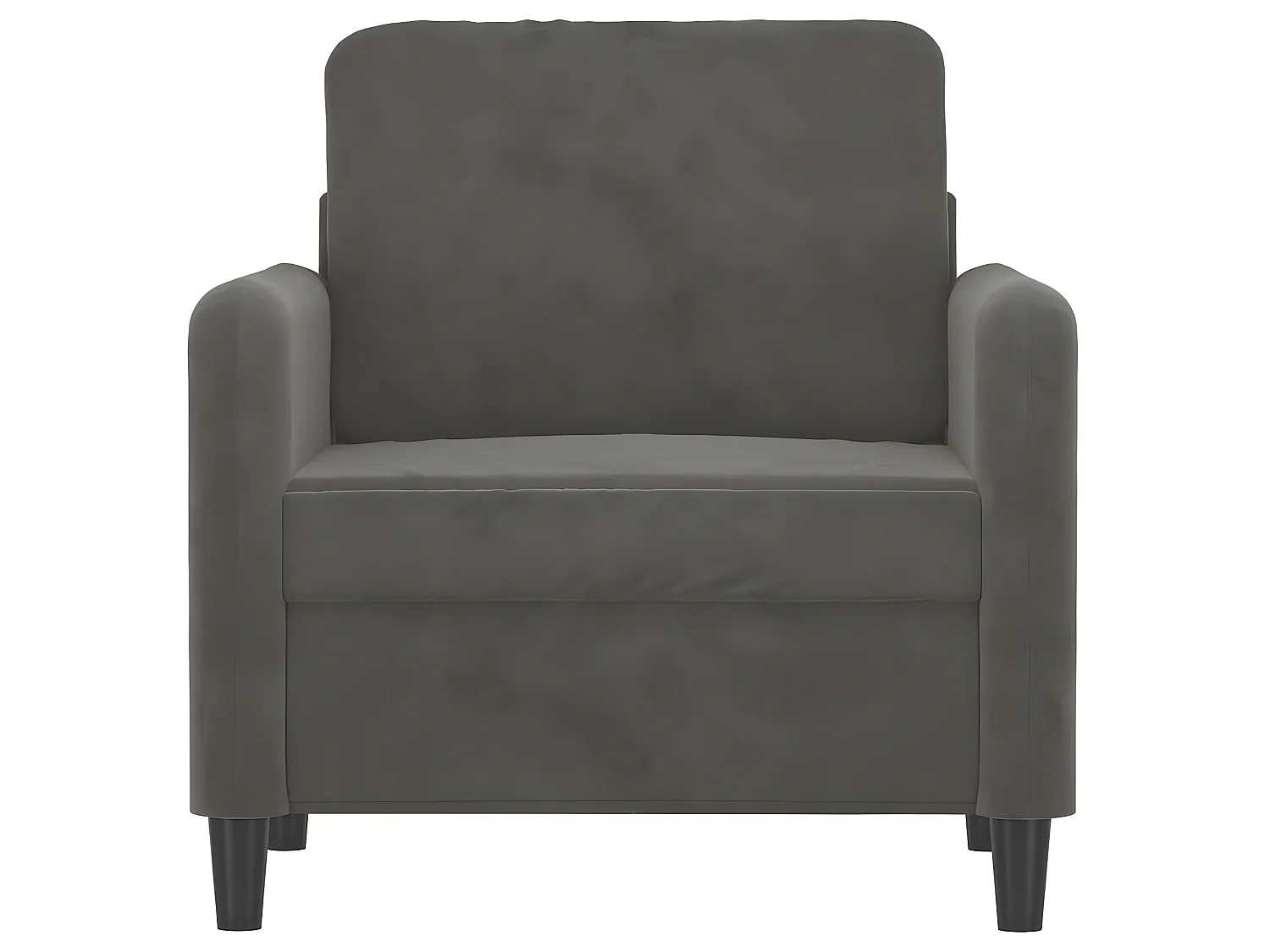 Fauteuil Gris foncé 60 cm Velours