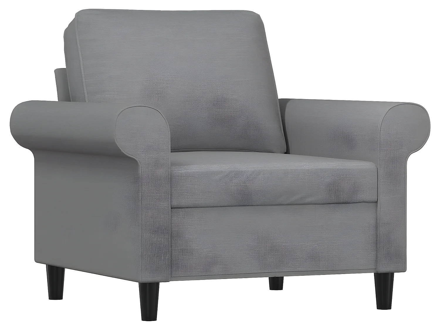 Fauteuil avec repose-pied Gris clair 60 cm Tissu