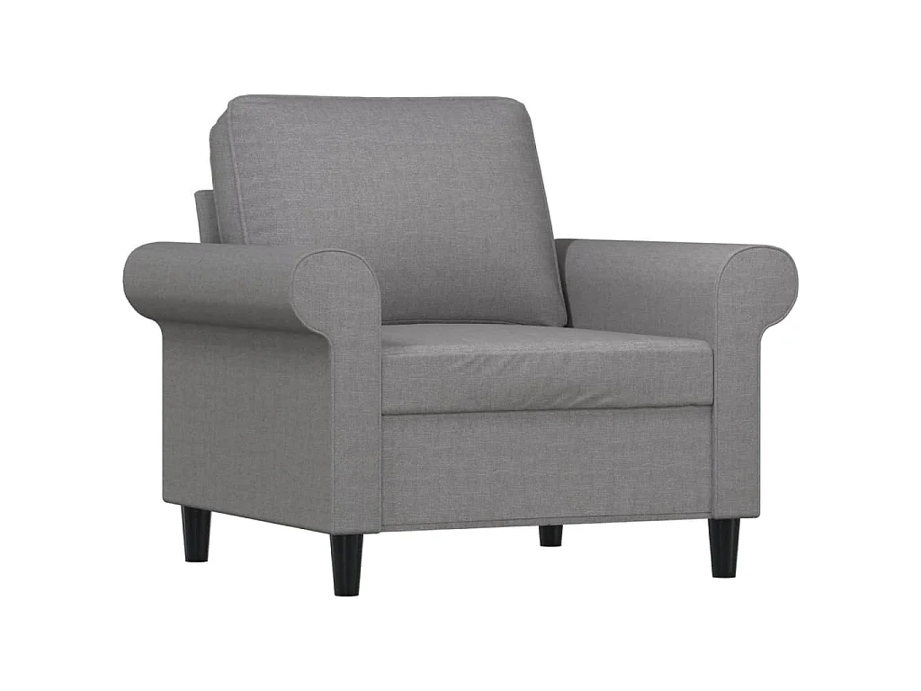 Fauteuil met voetenbank 60 cm stof lichtgrijs