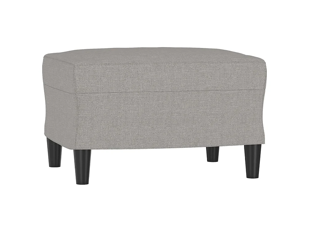 Fauteuil met voetenbank 60 cm stof lichtgrijs