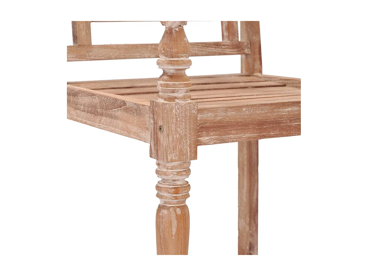 Stoelen Batavia 2 st massief teakhout met whitewash afwerking