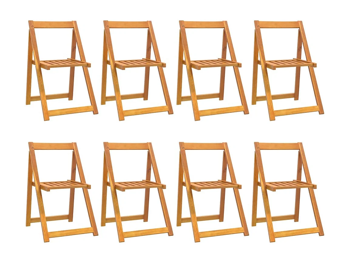 Cadeiras de jardim dobráveis 8 pcs madeira de acácia maciça