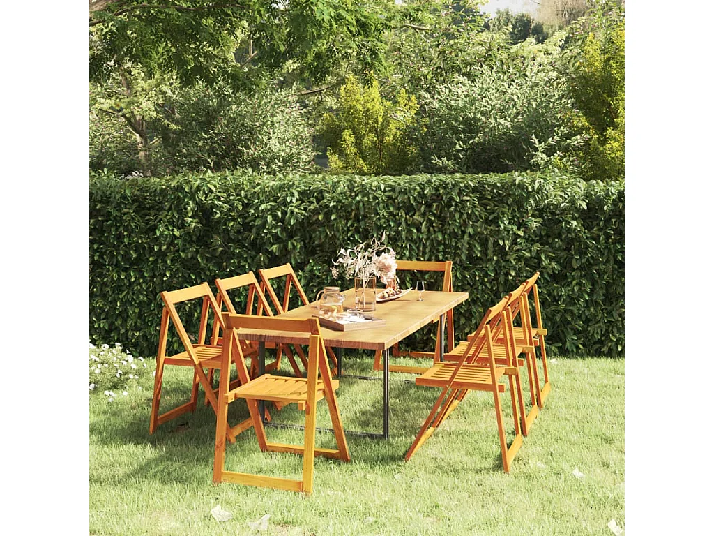 Chaises pliables de jardin lot de 8 Bois d'acacia massif