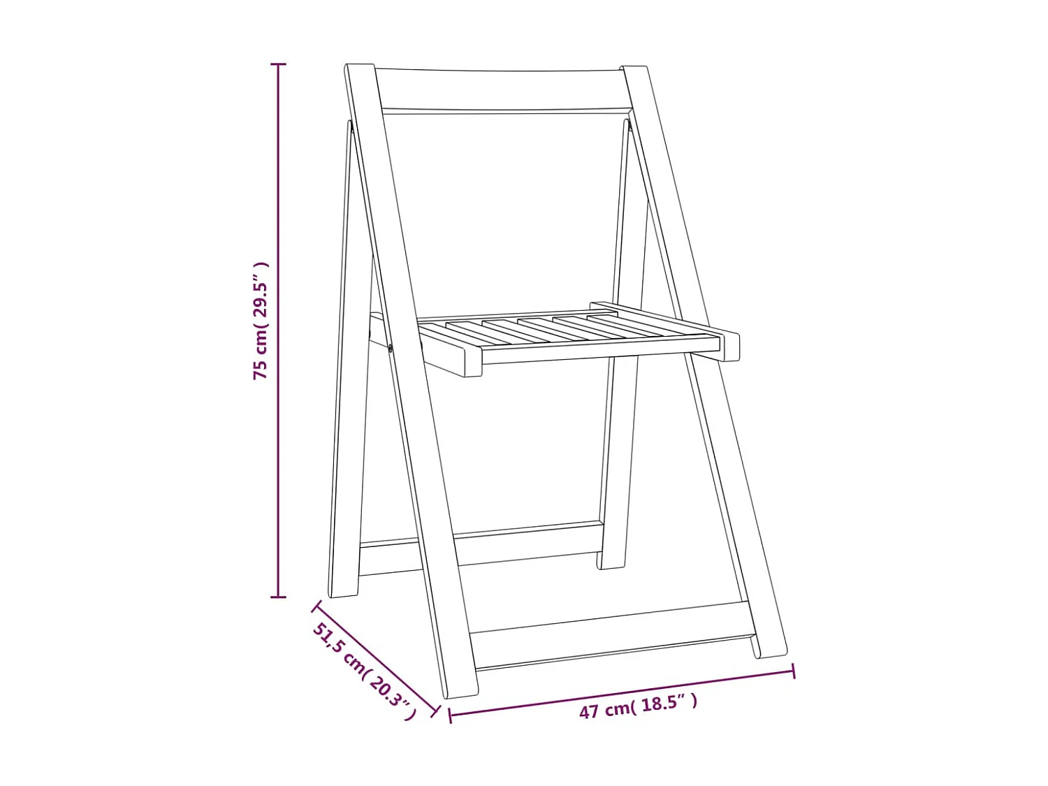Chaises pliables de jardin lot de 8 Bois d'acacia massif