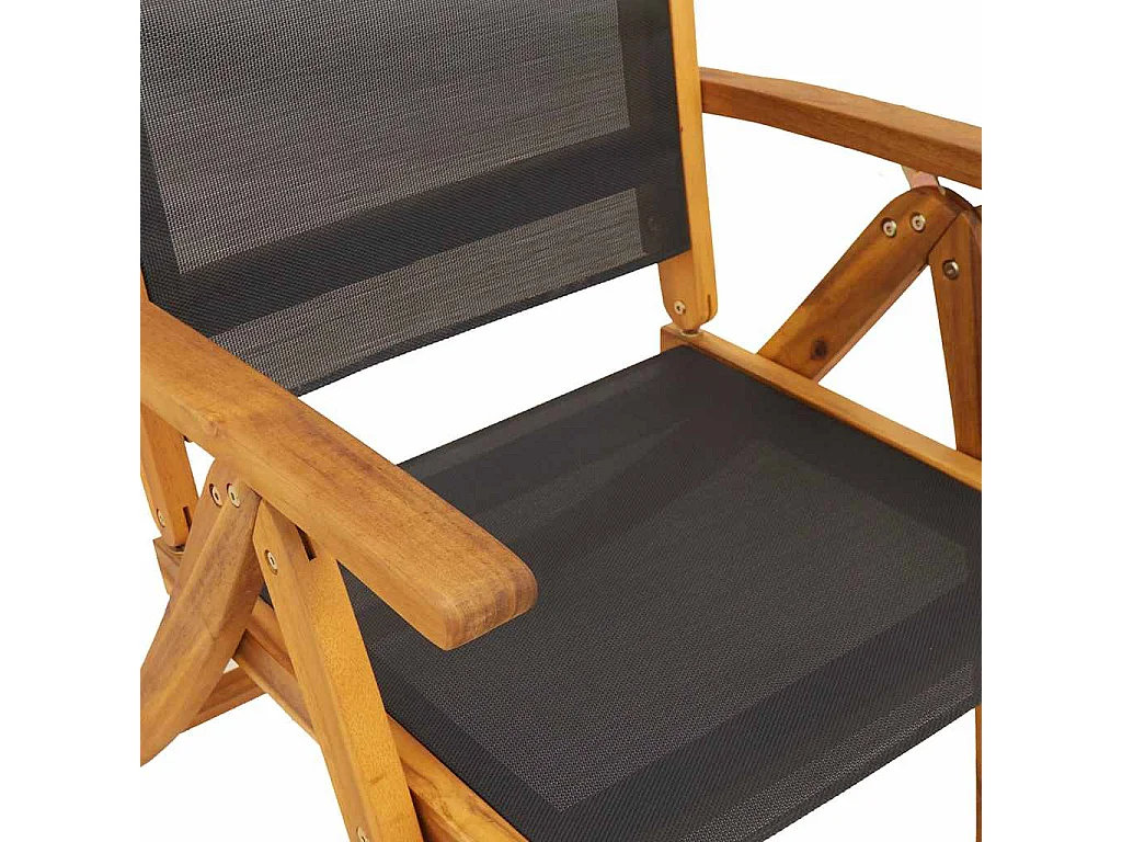 Chaises pliables de jardin lot de 2 Bois d'acacia et textilène