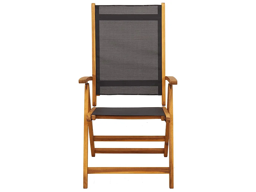 Chaises pliables de jardin lot de 2 Bois d'acacia et textilène