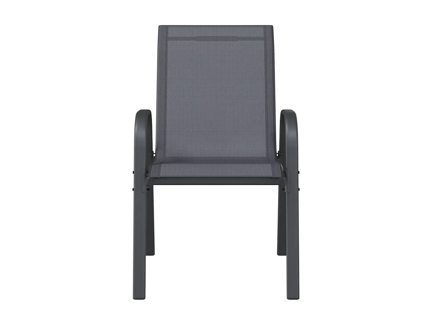 Chaises empilables de jardin lot de 4 Gris Tissu textilène