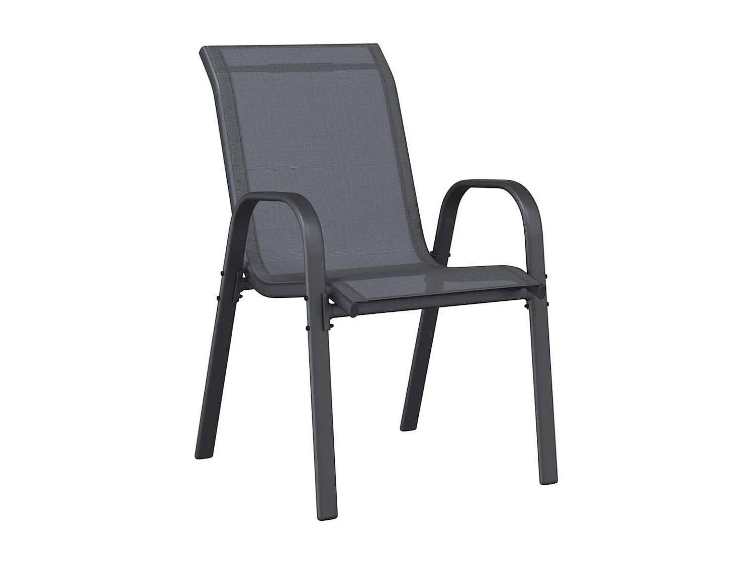 Chaises empilables de jardin lot de 4 Gris Tissu textilène