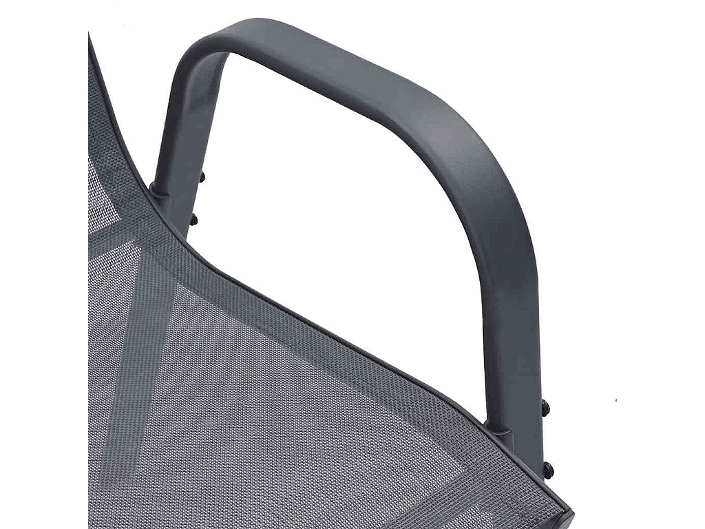 Chaises empilables de jardin lot de 4 Gris Tissu textilène