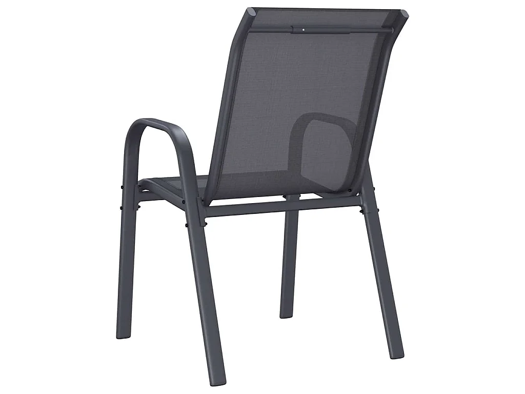 Chaises empilables de jardin lot de 4 Gris Tissu textilène