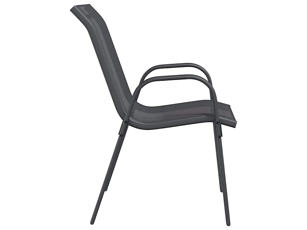 Chaises empilables de jardin lot de 4 Gris Tissu textilène