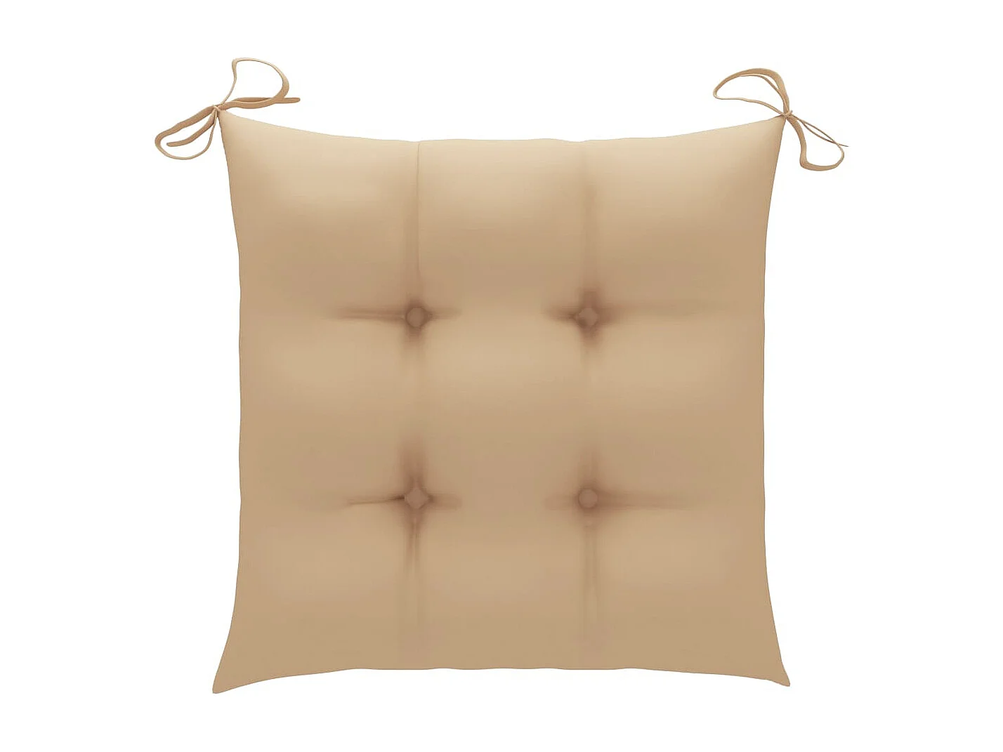 Chaises de jardin lot de 2 et coussins beige Bois teck massif