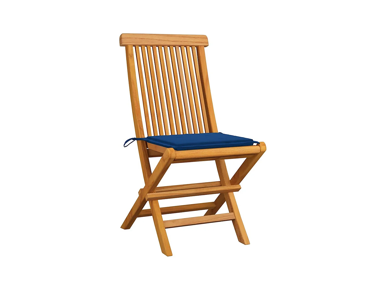Chaises de jardin et coussins bleu royal lot de 2 Bois de teck