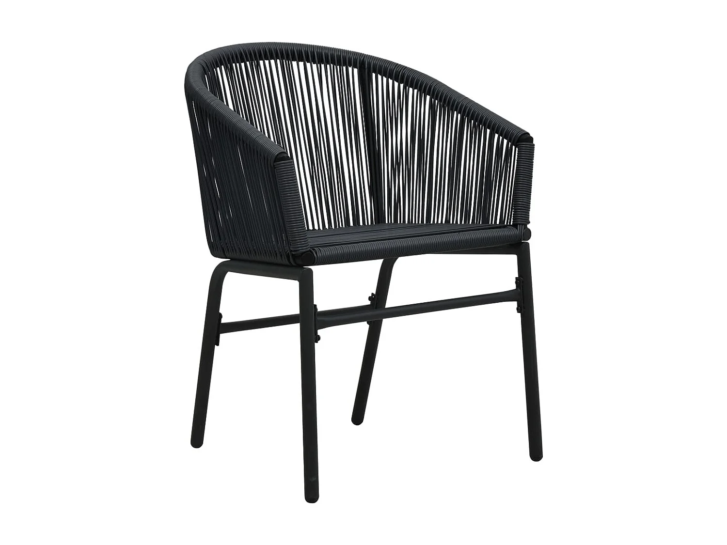 Gartenstühle 2 Stk. Schwarz PE-Rattan