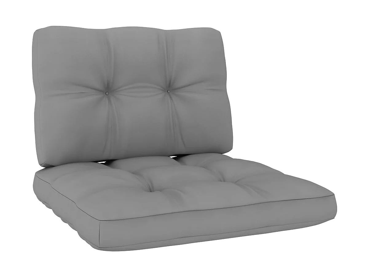 Chaises de jardin lot de 2 avec coussins gris Pin imprégné