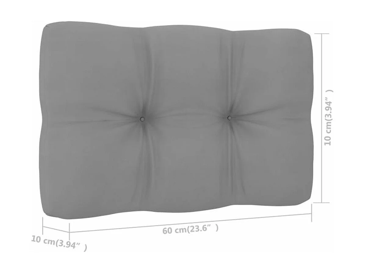 Chaises de jardin lot de 2 avec coussins gris Pin imprégné