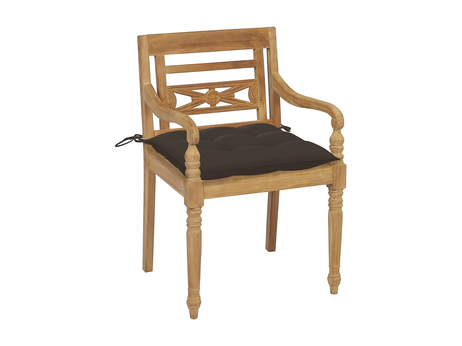 Chaises Batavia avec coussins lot de 4 Bois de teck solide