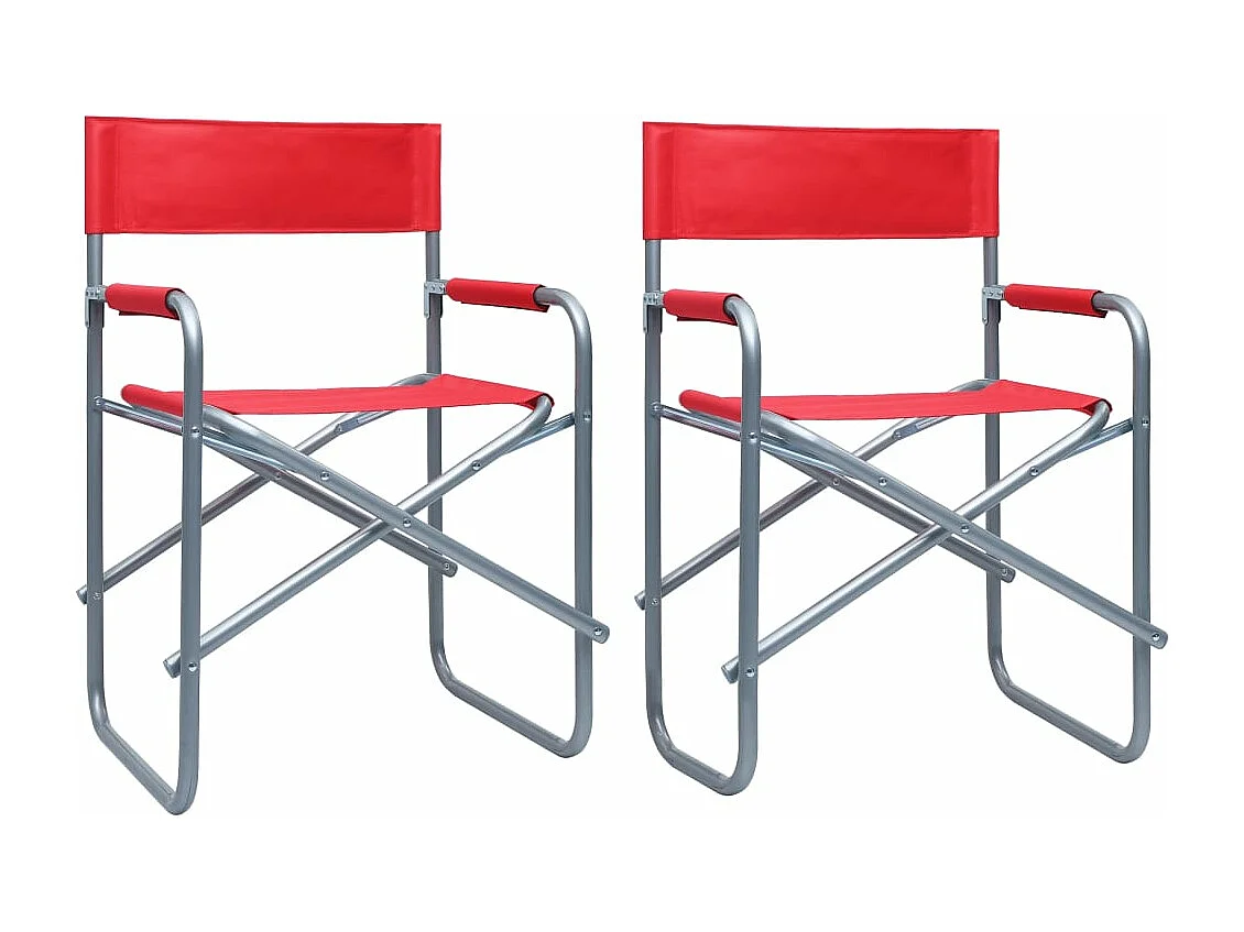 Chaises de metteur en scène lot de 2 Acier Rouge