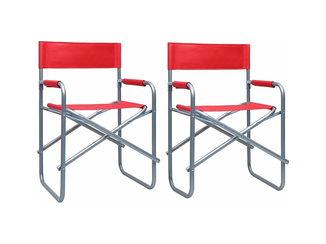 Chaises de metteur en scène lot de 2 Acier Rouge
