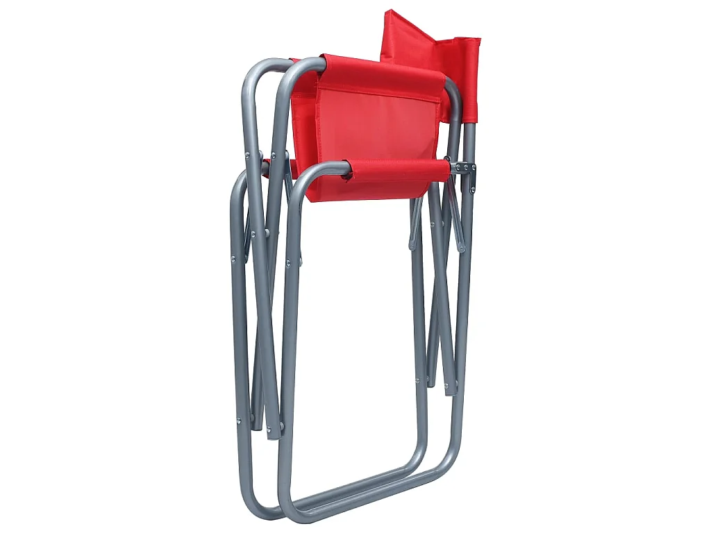Regisseursstoelen 2 st staal rood
