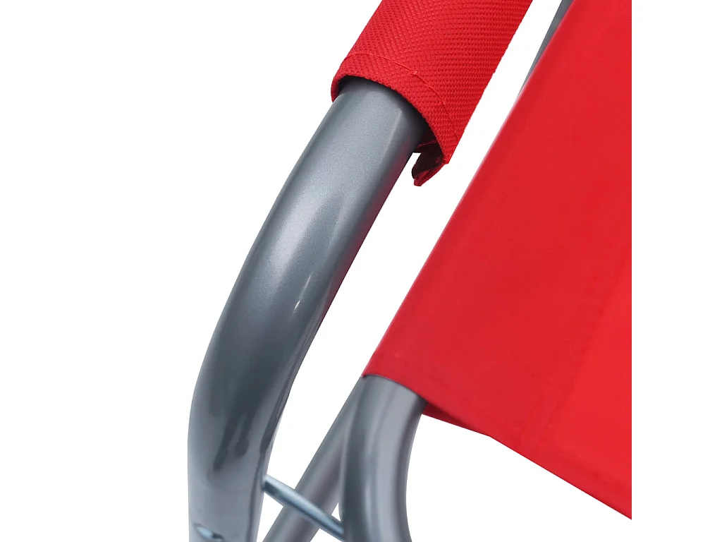 Regisseursstoelen 2 st staal rood