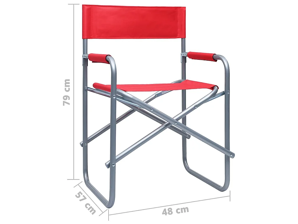 Regisseursstoelen 2 st staal rood
