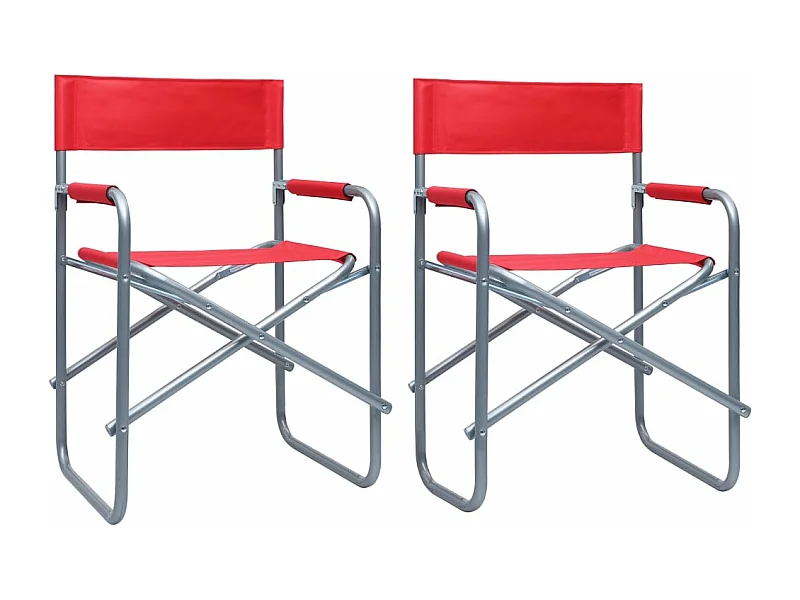 Chaises de metteur en scène lot de 2 Acier Rouge