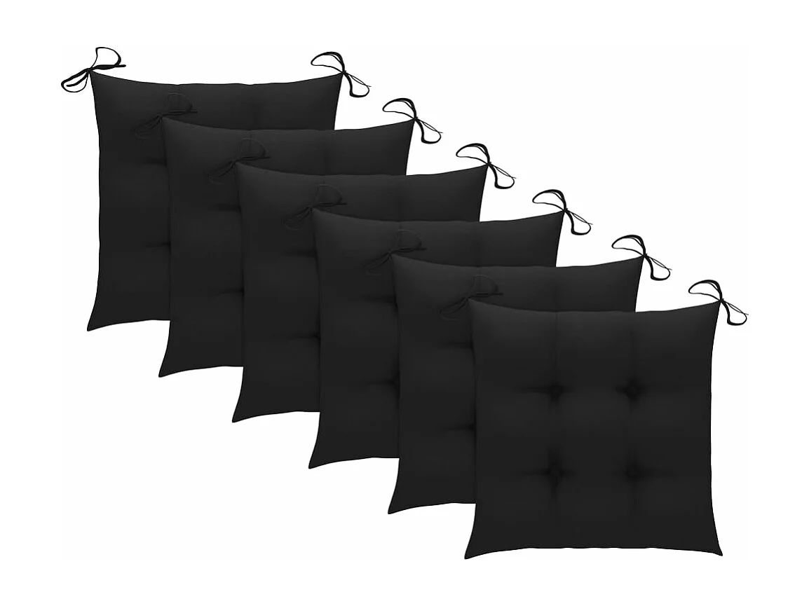 Cadeiras exterior dobráveis c/ almofadões 6 pcs acácia maciça