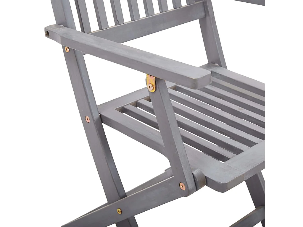 Chaises pliantes 6 pièces avec coussins en bois d'acacia massif