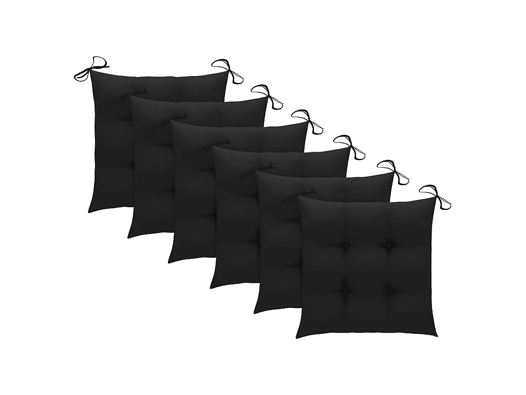 Chaises pliantes 6 pièces avec coussins en bois d'acacia massif