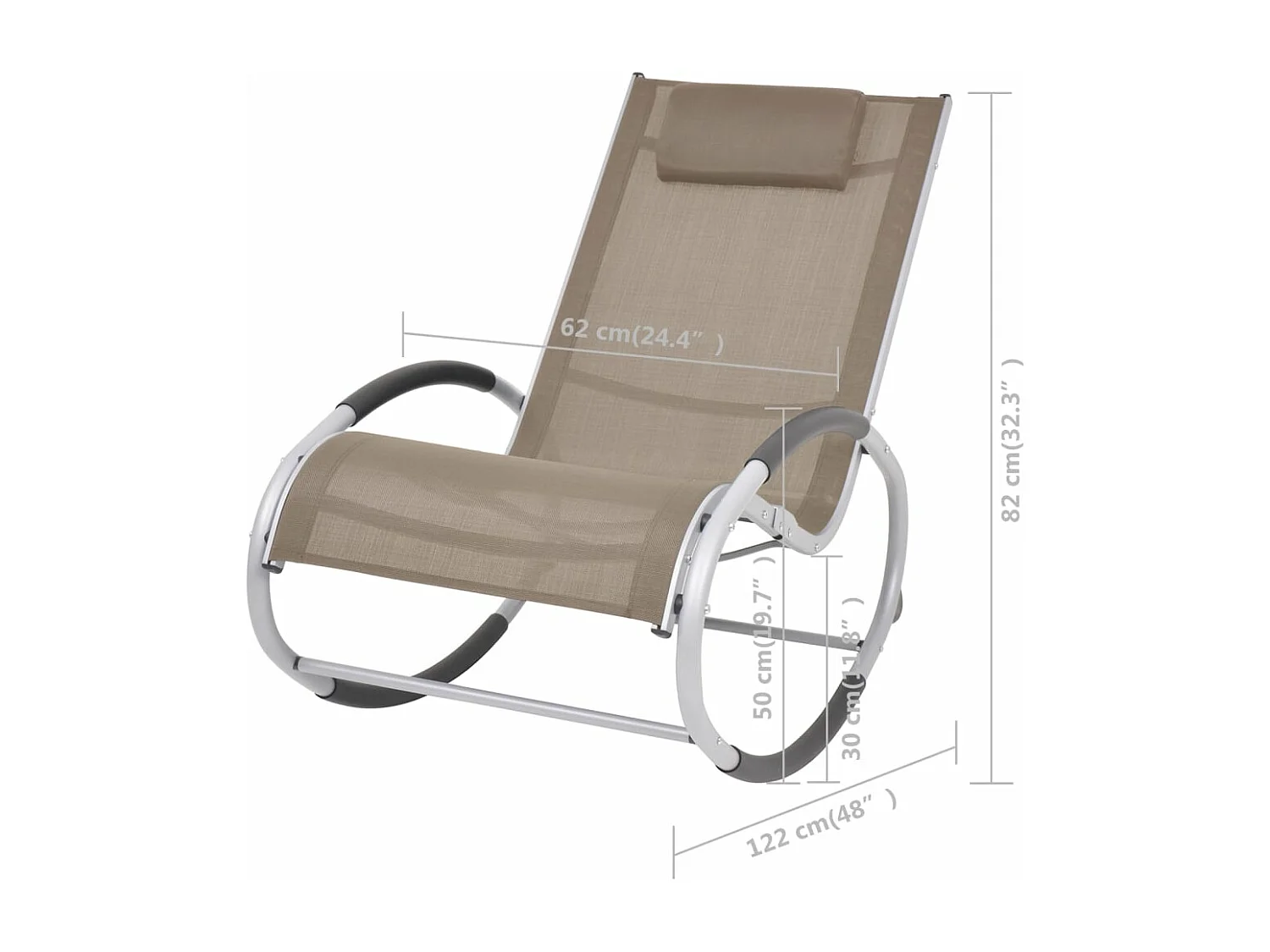 Garden Schaukelstuhl Taupe Textilene