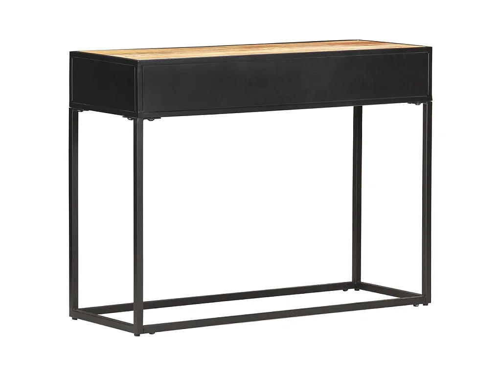 Konsolentisch 100x35x75 cm Raues Mangoholz und Rohrgeflecht