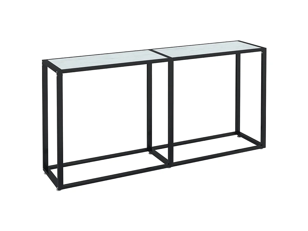 Konsolentisch Weiß Marmor-Optik 160x35x75,5 cm Hartglas