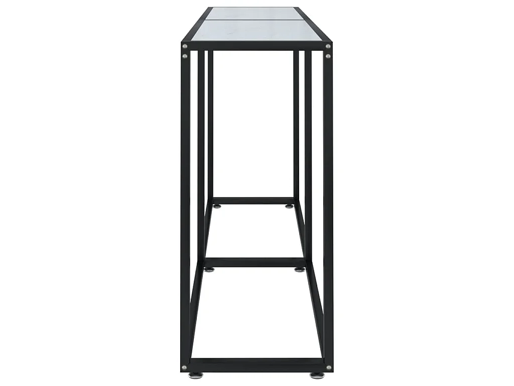 Konsolentisch Weiß Marmor-Optik 160x35x75,5 cm Hartglas