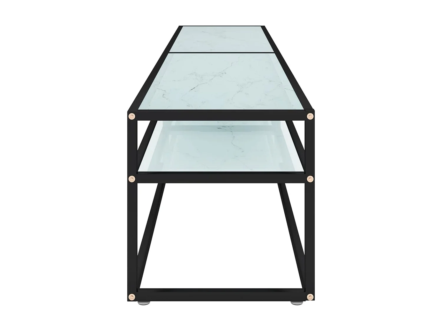 Meuble TV Marbre blanc 200x40x40,5 cm Verre trempé