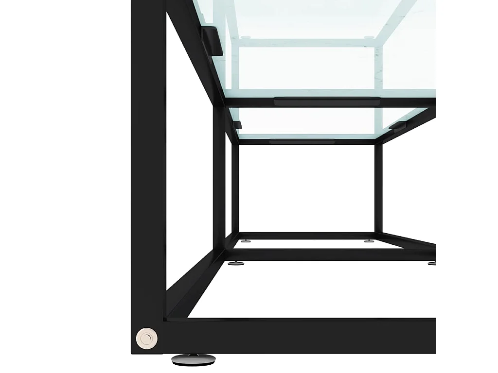 Meuble TV Marbre blanc 200x40x40,5 cm Verre trempé