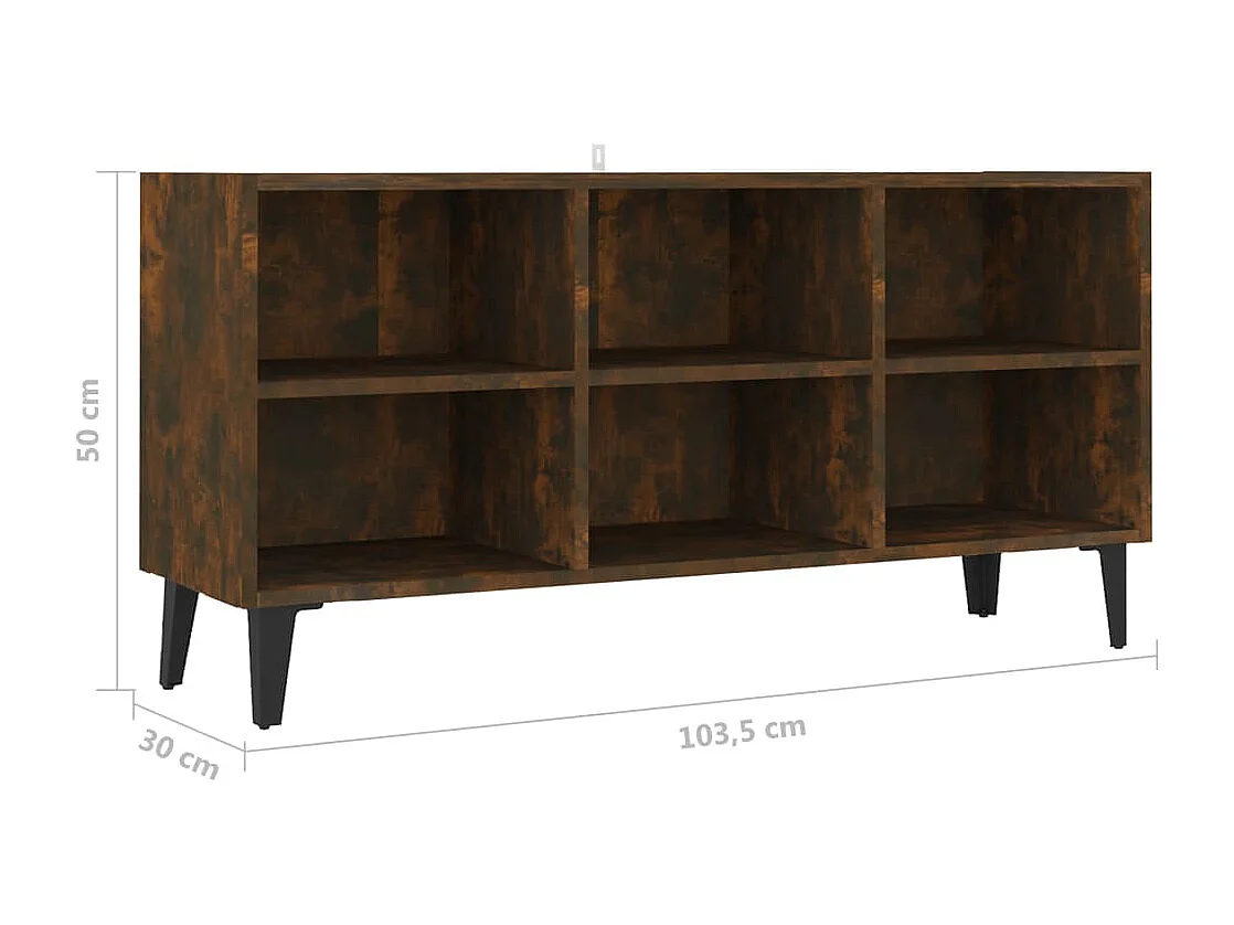 TV-Schrank mit Metallbeinen Räuchereiche 103,5x30x50 cm