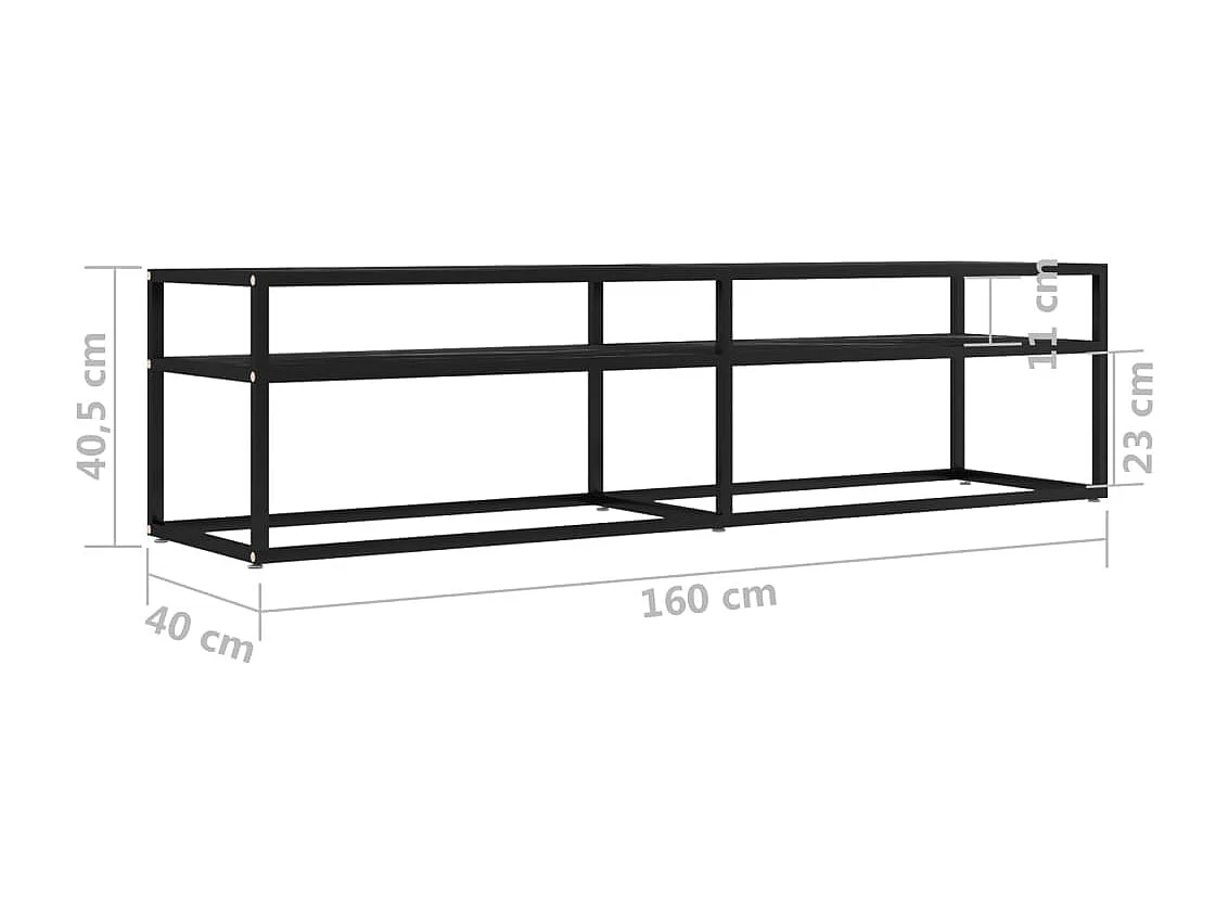 Tv-meubel 160x40x40,5 cm gehard glas zwartmarmerkleurig