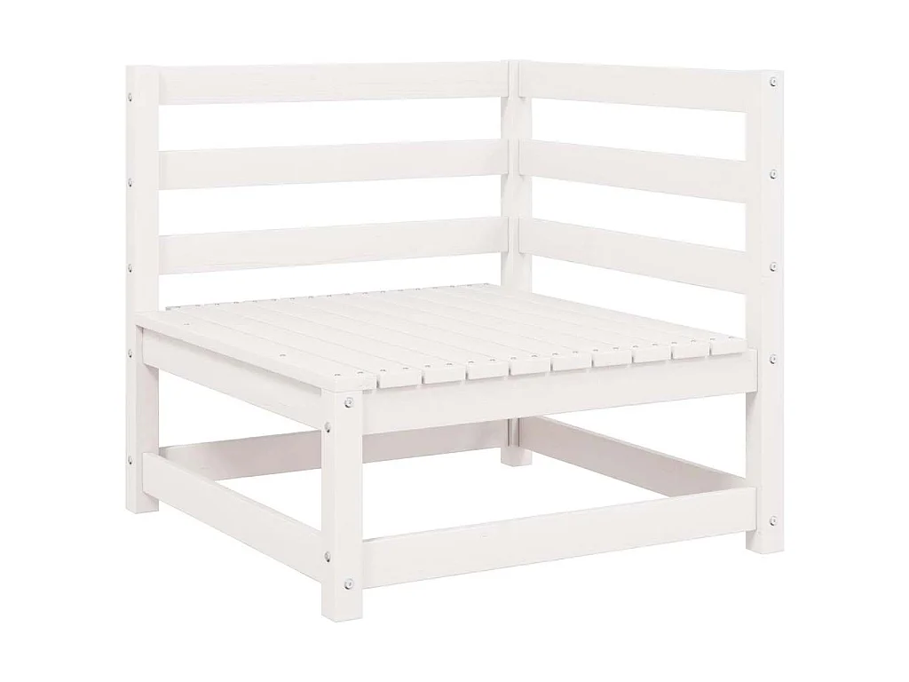 Garten-Ecksofa Weiß Massivholz Kiefer
